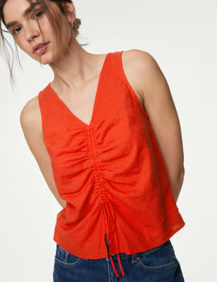 

Marks & Spencer Ruched Front V-Neck Vest (FEMALE, FLAME, 8)