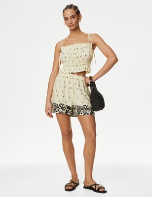 

Womens M&S Collection Printed Beach Shorts - Black Mix, Black Mix