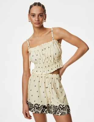 

M&S Collection Top playero estampadoWomens - Black Mix, Black Mix
