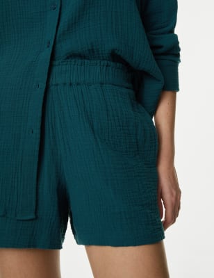 

M&S Collection Pantalón corto playero texturizado 100% algodónWomens - Dark Turquoise, Dark Turquoise