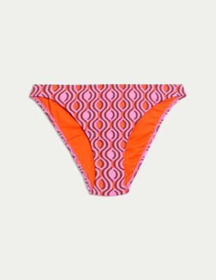 

Womens M&S Collection Printed High Leg Bikini Bottoms - Fuchsia Mix, Fuchsia Mix