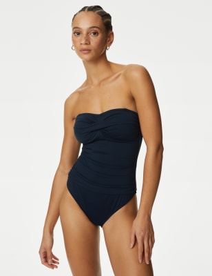 

Womens M&S Collection 360 Tummy Control Bandeau Swimsuit - Navy, Navy