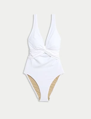 

Womens M&S Collection 360 Tummy Control Plunge Swimsuit - Soft White, Soft White