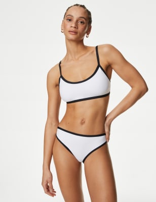 

Womens M&S Collection Scoop Neck Padded Bikini Top - White Mix, White Mix