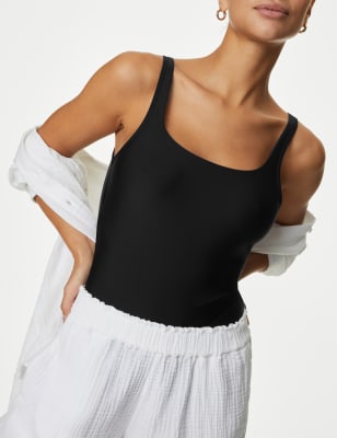 

Womens M&S Collection Badeanzug für die Tage mit U-Ausschnitt - Black, Black