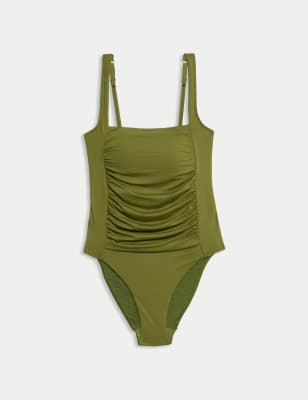 

Womens M&S Collection 360 Tummy Control Padded Square Neck Swimsuit - Bright Sage, Bright Sage