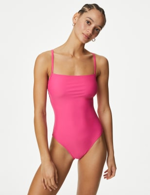 

Womens M&S Collection Square Neck Swimsuit - Pink Fizz, Pink Fizz