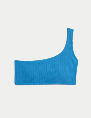 

Womens M&S Collection Textured One Shoulder Bikini Top - Kingfisher, Kingfisher