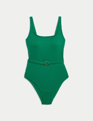 

Womens M&S Collection Post surgery Tummy Control Belted Swimsuit - Bright Green, Bright Green