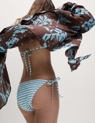 

M&S Collection Parte de abajo de bikini con lazo lateral estampadaWomens - Light Blue Mix, Light Blue Mix