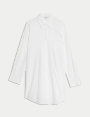 

Womens M&S Collection Pure Cotton Collared Beach Shirt - Soft White, Soft White