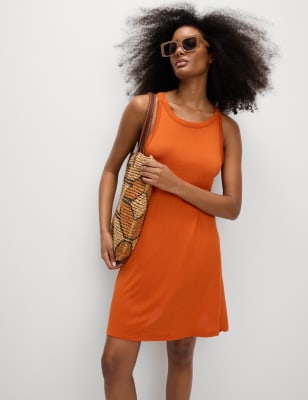 

Womens M&S Collection Jersey Racerback Mini Swing Dress - Marmalade, Marmalade