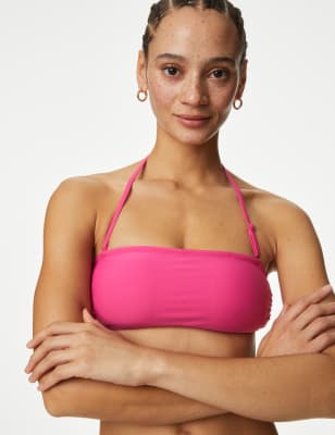 

Womens M&S Collection Padded Bandeau Bikini Top - Pink Fizz, Pink Fizz