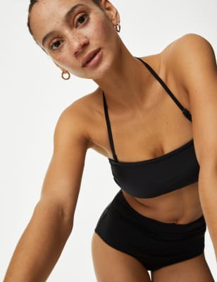 

Womens M&S Collection Padded Bandeau Bikini Top - Black, Black