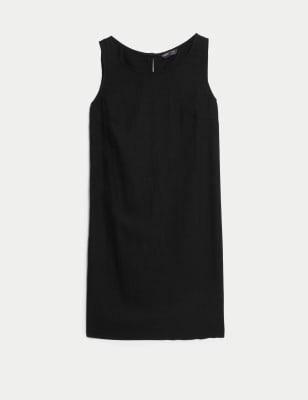 

Womens M&S Collection Linen Rich Knee Length Shift Dress - Black, Black