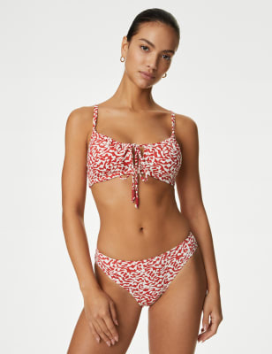 

Womens M&S Collection Printed High Leg Bikini Bottom - Ruby Red, Ruby Red