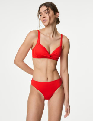 

M&S Collection Parte de arriba de bikini escotado con rellenoWomens - Flame, Flame