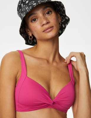 

M&S Collection Parte de arriba de bikini escotado con rellenoWomens - Pink Fizz, Pink Fizz