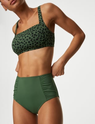 

Womens M&S Collection Tummy Control High Waisted Bikini Bottoms - Green, Green