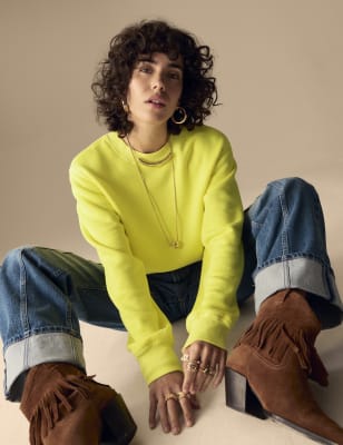 

Womens Per Una Oversize Sweatshirt mit hohem Baumwollanteil - Soft Lime, Soft Lime