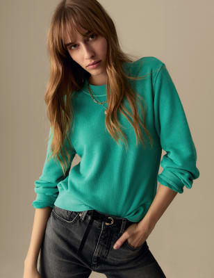 

Womens Per Una Pure Cotton Sweatshirt - Bright Jade, Bright Jade