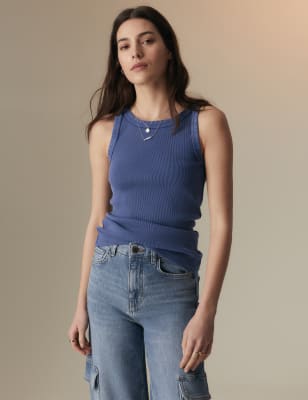 

Womens Per Una Cotton Rich Fitted Vest - Indigo, Indigo