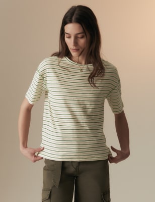 

Per Una Camiseta 100% algodón de rayasWomens - Ecru Mix, Ecru Mix