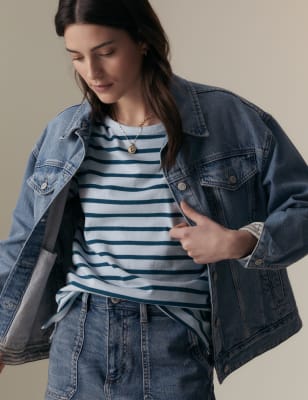 

Per Una Camiseta 100% algodón de rayasWomens - Dark Blue Mix, Dark Blue Mix