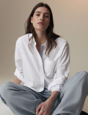 

Womens Per Una Pure Cotton Relaxed Longline Shirt - Soft White, Soft White