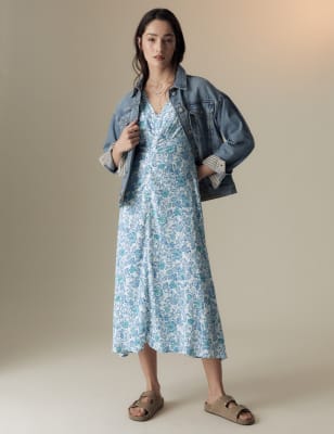 

Womens Per Una Printed Midaxi Tea Dress - Blue Mix, Blue Mix