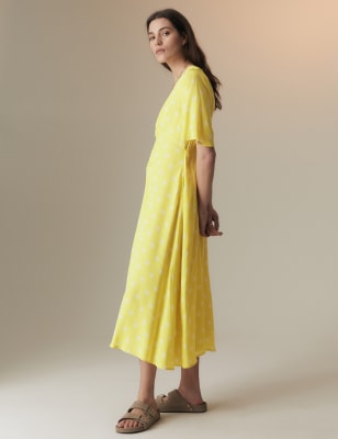 

Womens Per Una Gemustertes Midaxi-Teekleid - Yellow Mix, Yellow Mix