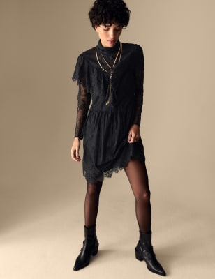 

Womens Per Una Lace Mini Dress - Black, Black