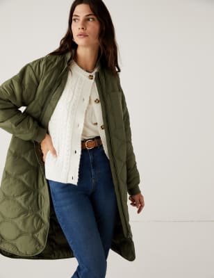 M&s padded long coats best sale