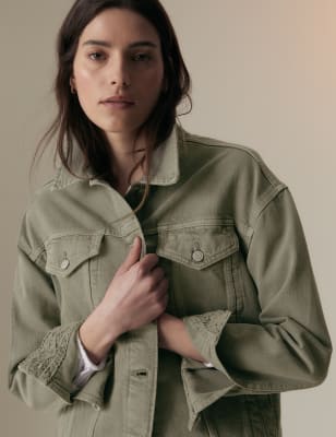 

Womens Per Una Denim Trucker Jacket - Light Khaki, Light Khaki