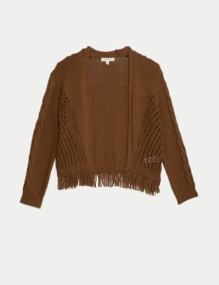 

Womens Per Una Pure Cotton Fringed Cardigan - Rich Amber, Rich Amber