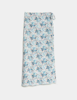 

Womens Per Una Midaxi-Wickelrock mit Blumenmuster - Ecru Mix, Ecru Mix