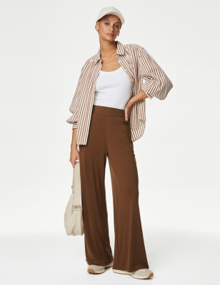 

Womens M&S Collection Jersey Elasticated Waist Wide Leg Culottes - Toffee, Toffee