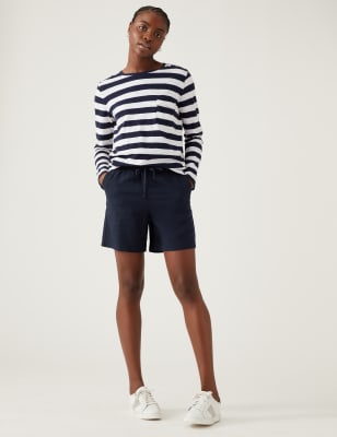 

Womens M&S Collection Linen Rich Shorts - Navy, Navy