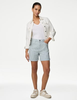 

Womens M&S Collection Denim Boyfriend Shorts - Blue Mix, Blue Mix