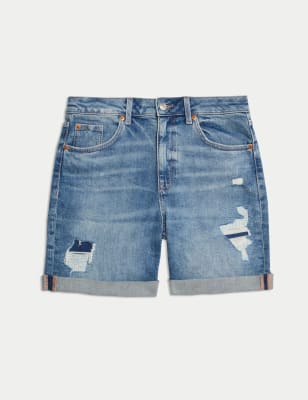 

Womens M&S Collection Denim Boyfriend Shorts - Denim Mix, Denim Mix