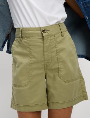 

Womens M&S Collection Cotton Blend Cargo Shorts, Fern Green