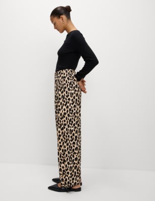 

Womens M&S Collection Animal Print Carrot Leg Ankle Grazer Trousers - Brown Mix, Brown Mix