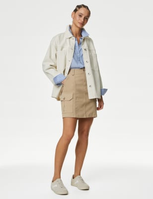 

M&S Collection Minifalda de algodón multiusosWomens - Hessian, Hessian