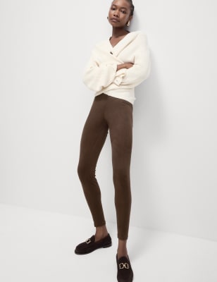 

Womens M&S Collection Suedette High Waisted Leggings - Dark Chocolate, Dark Chocolate