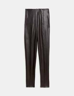 

Womens M&S Collection Leather Look Leggings - Bitter Chocolate, Bitter Chocolate