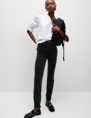 

Womens M&S Collection Kordhose mit geradem Bein - Dark Green, Dark Green