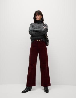 

M&S Collection Pantalón de pata ancha de panaWomens - Dark Claret, Dark Claret