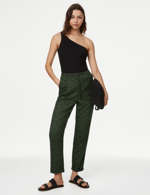 

Womens M&S Collection Schmal zulaufende, knöchellange Hose mit Muster - Khaki Mix, Khaki Mix