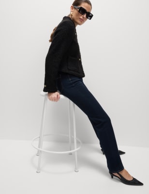 

Womens M&S Collection Magic Shaping Straight Leg Jeans, Indigo