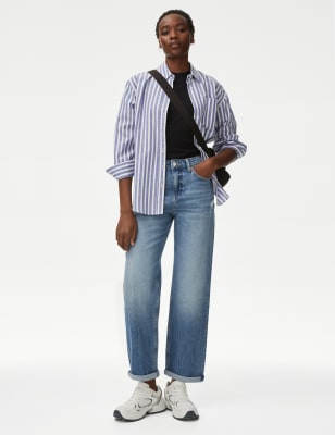 

Womens M&S Collection Boyfriend Ankle Grazer Jeans - Denim, Denim
